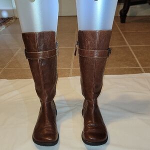 "Me Too" Brown Leather Boots In Woman's US Size 7.5